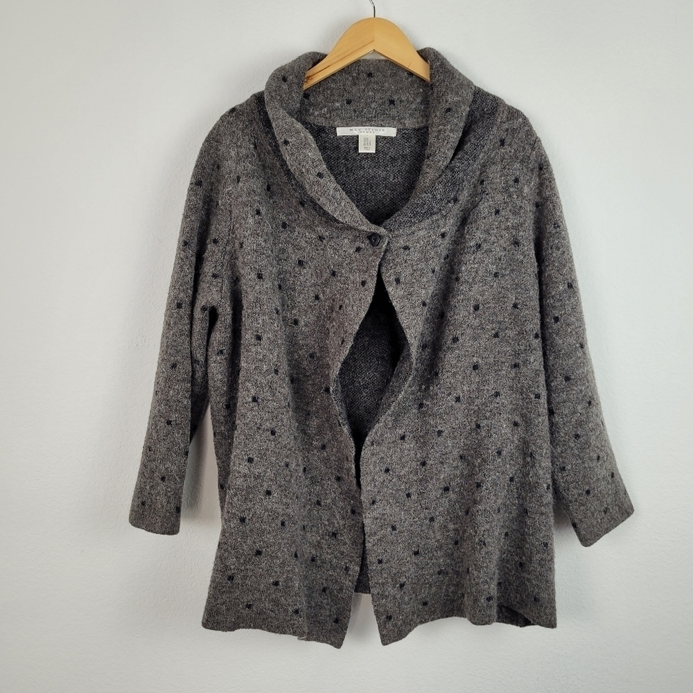 Max Studio wool poka dot cardigan sweater - Picture 4 of 10